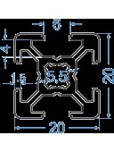 Алюминиевый станочный профиль 20x20