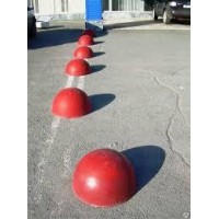 Полусфера антипарковочная бетонная 410х225 мм. красный цвет.